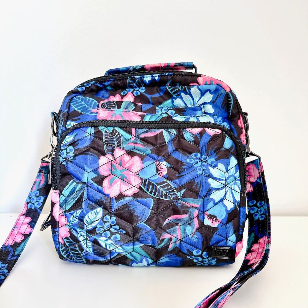 LUG RANGER CROSSBODY BACKPACK TRAVEL BAG BLUE FLORAL PINK TROPICAL